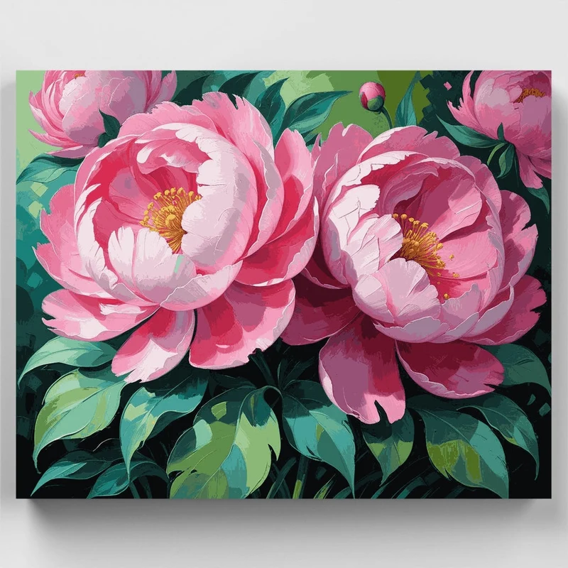 Pink Peonies Floral Garden - Paint by Numbers Kit