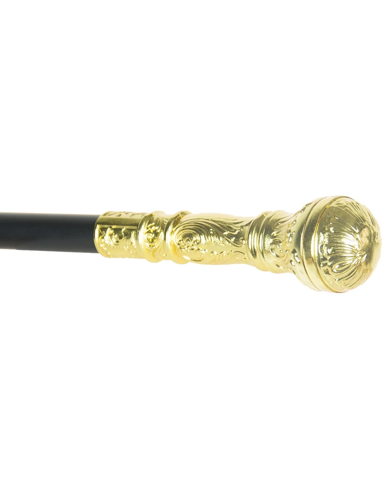 Gehstock mit goldenem Knauf Deluxe