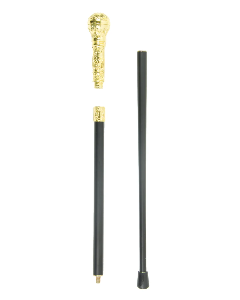 Gehstock mit goldenem Knauf Deluxe