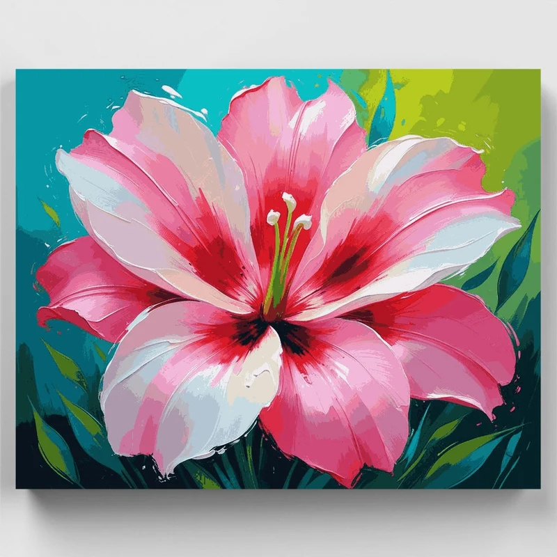 Vibrant Pink Lily Bloom - Paint by Numbers Kit