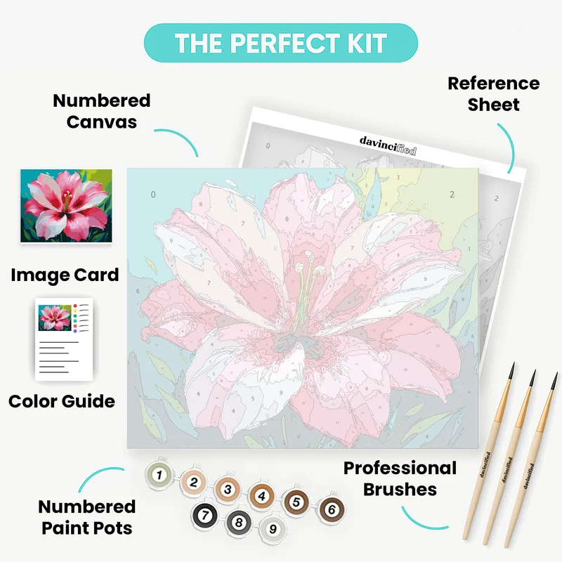 Vibrant Pink Lily Bloom - Paint by Numbers Kit