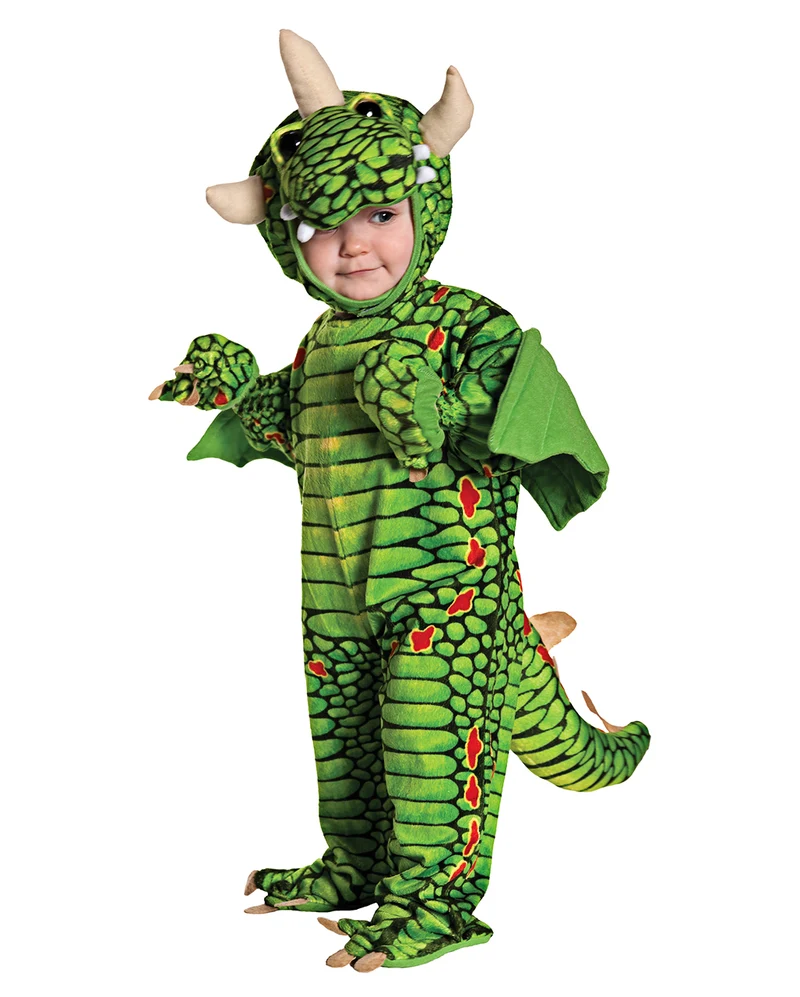 Grüner Drache Kleinkinderkostüm