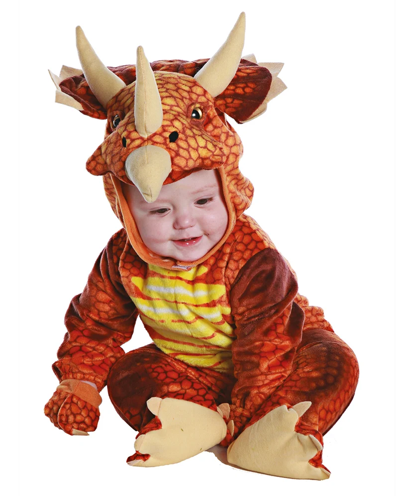 Triceratops Dino Kleinkinderkostüm Rot