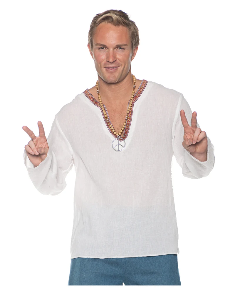 Hippie Kostüm Longsleeve weiß