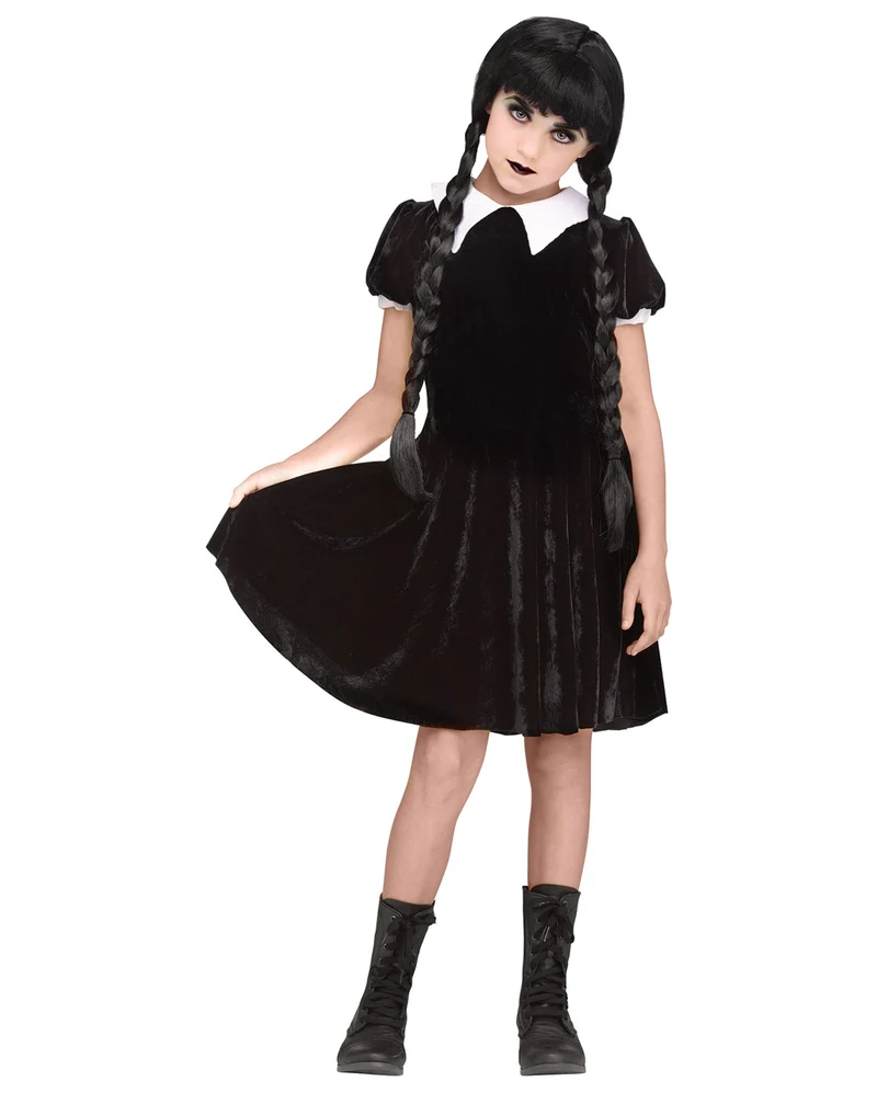 Wednesday Gothic Mädchen Kostüm