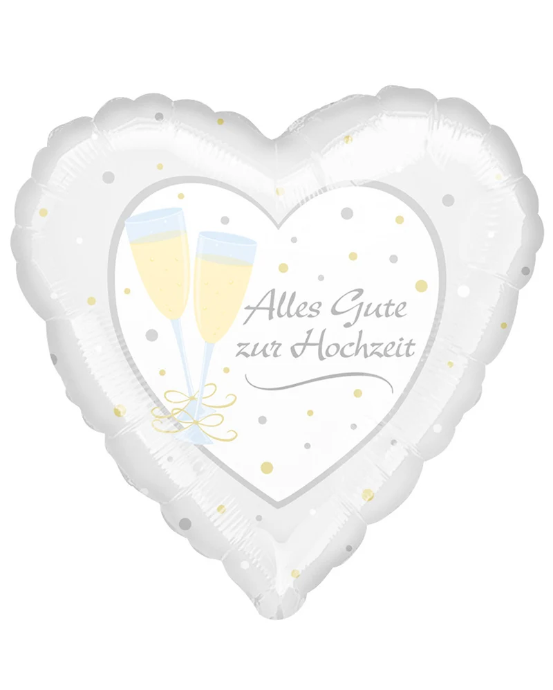 Alles Gute zur Hochzeit Folienballon Herz