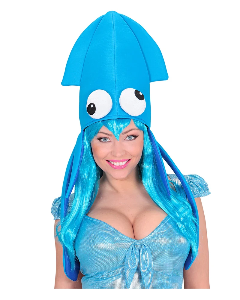 Blauer Tintenfisch als Partyhut