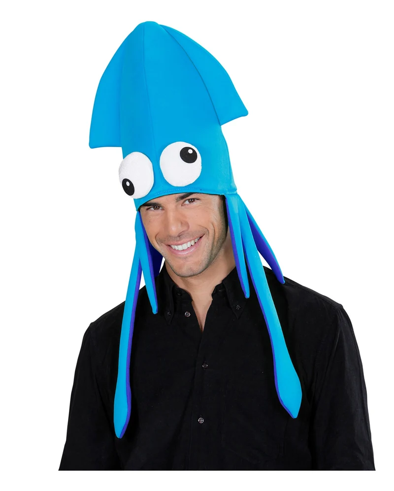 Blauer Tintenfisch als Partyhut