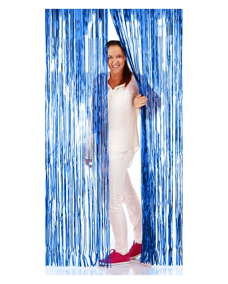 Blauer Fransen Vorhang 1x2m