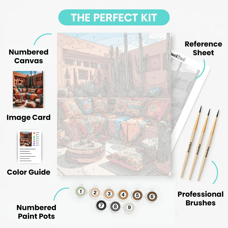 Southwestern Desert Patio - Paint by Numbers Kit