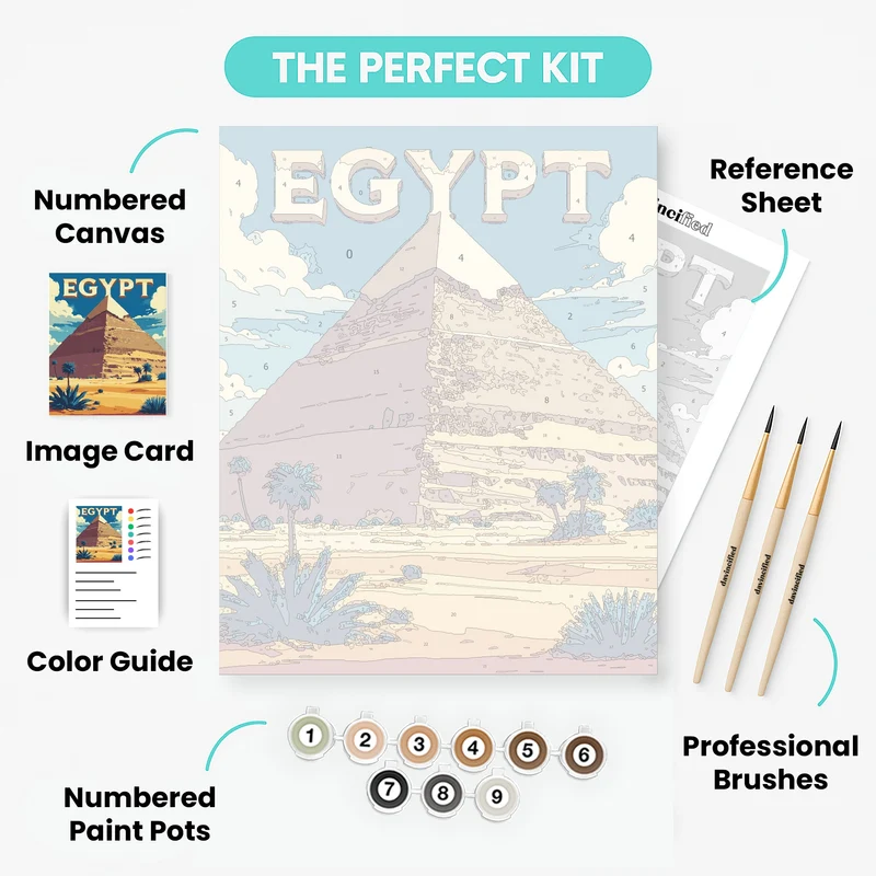 Egyptian Pyramid Desert Landscape - Paint by Numbers Kit
