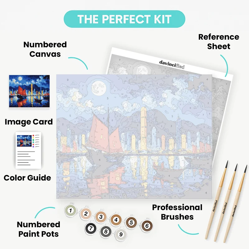 Hong Kong Harbor Night Scene - Paint by Numbers Kit