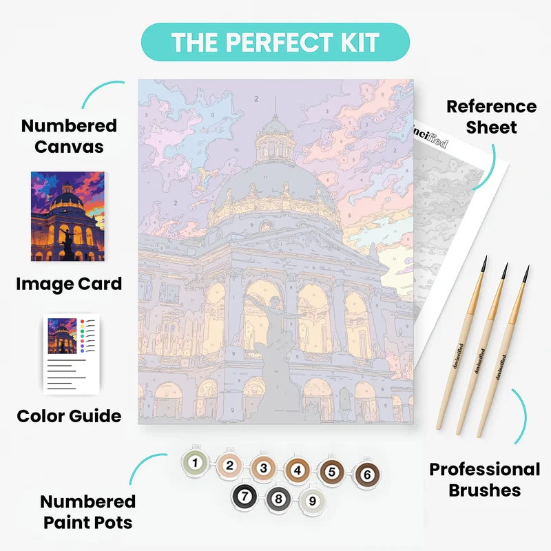 Majestic Domed Palace at Sunset - Paint by Numbers Kit