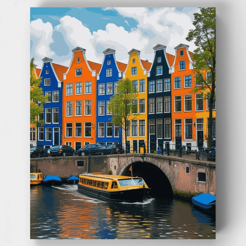 Amsterdam Canal Boat Tour - Paint by Numbers Kit