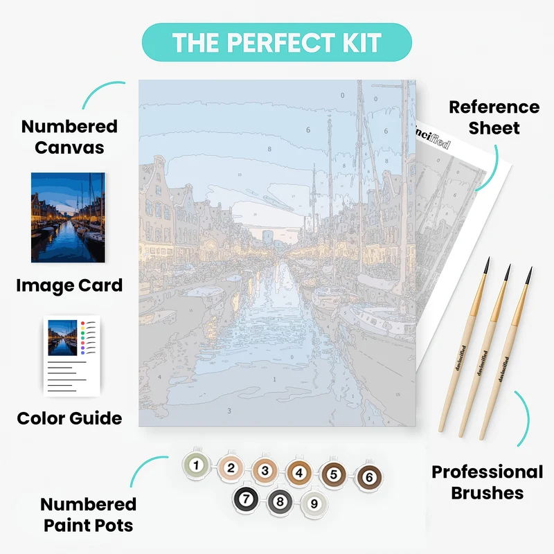 Amsterdam Canal Evening - Paint by Numbers Kit