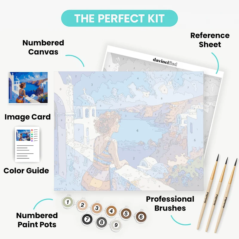 Greek Island Serenity - Paint by Numbers Kit