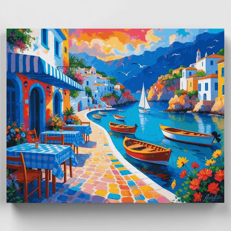Sun-Kissed Village - Paint by Numbers Kit