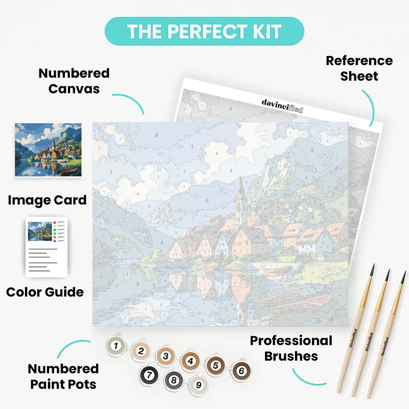 Alpine Village Lakeside - Paint by Numbers Kit
