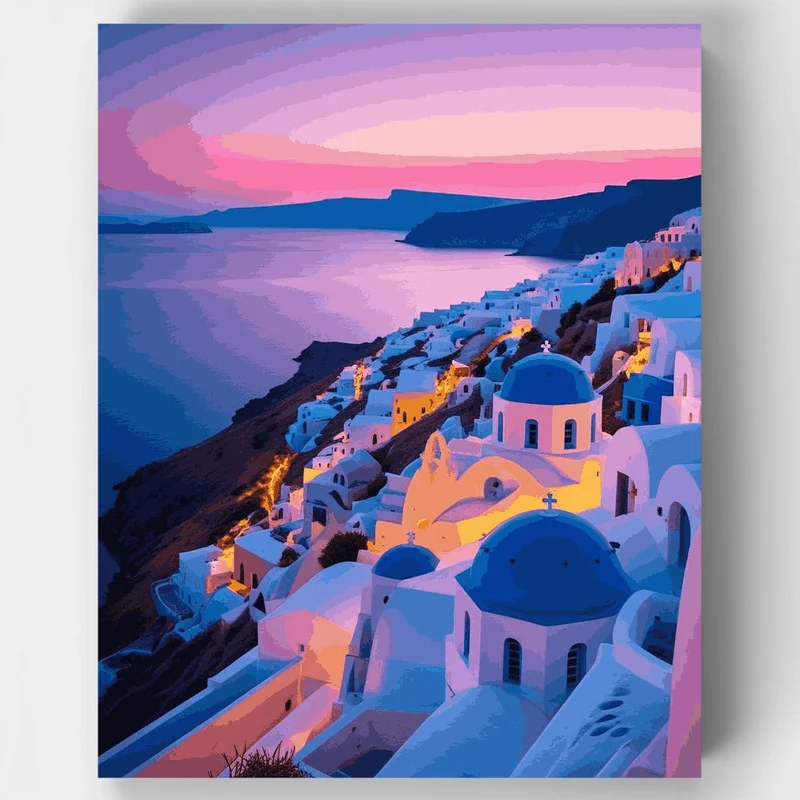 Santorini Sunset - Paint by Numbers Kit