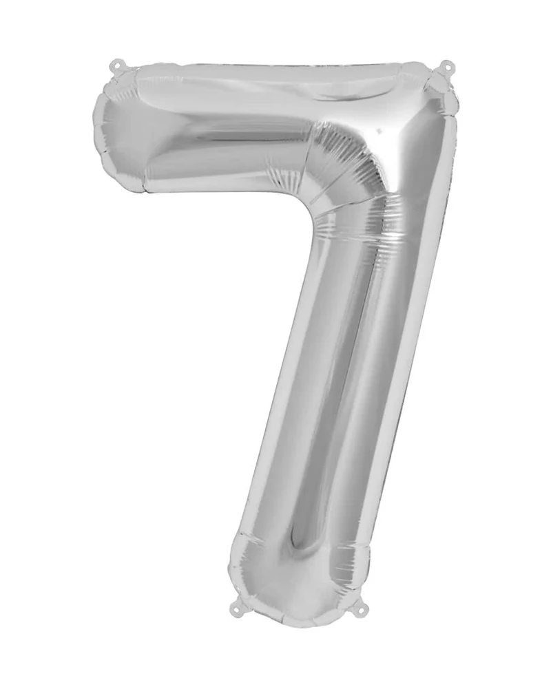 Folienballon Zahl 7 Silber