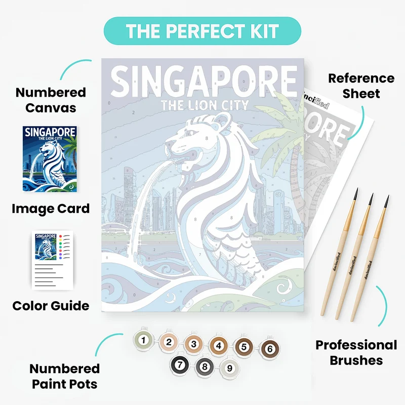 Singapore The Lion City - Paint by Numbers Kit