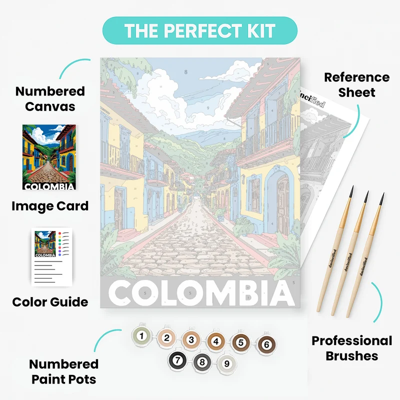 Colombian Colonial Street - Paint by Numbers Kit
