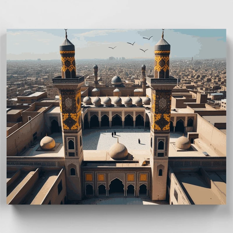Islamic Architecture Mosque Courtyard - Paint by Numbers Kit