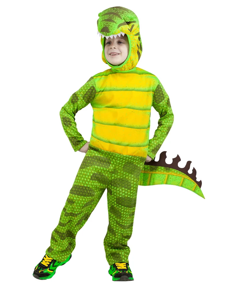 Grünes Kinderkostüm T-Rex Dinosaurier