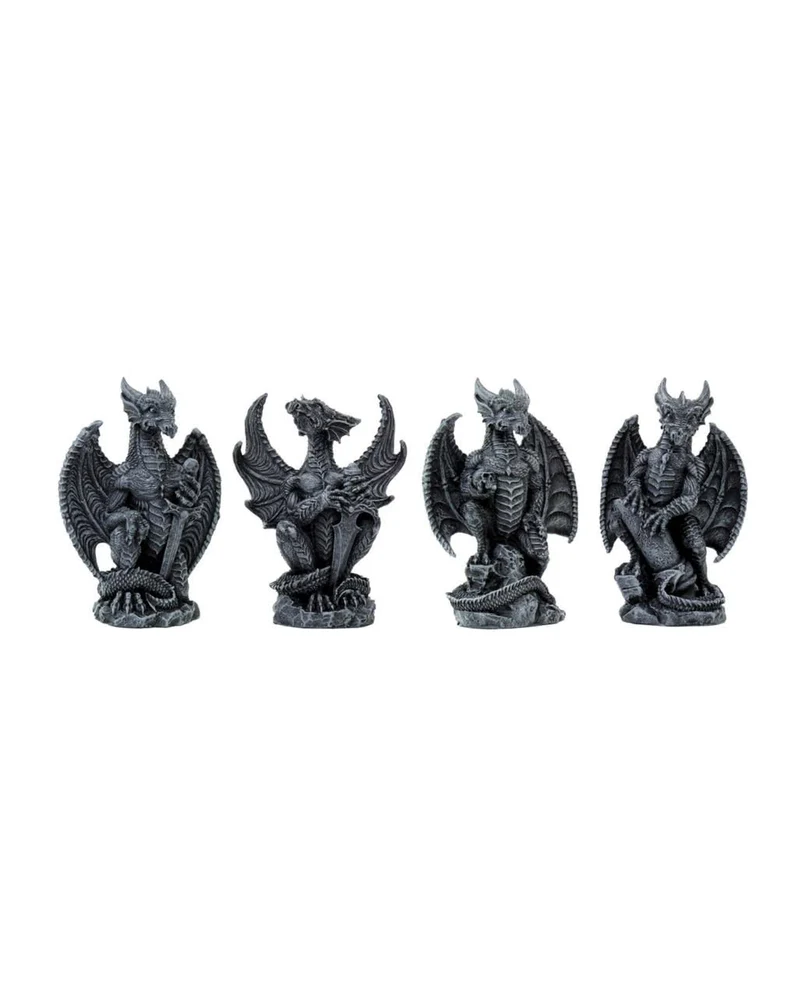 4er Set Gothic Drachen stehend