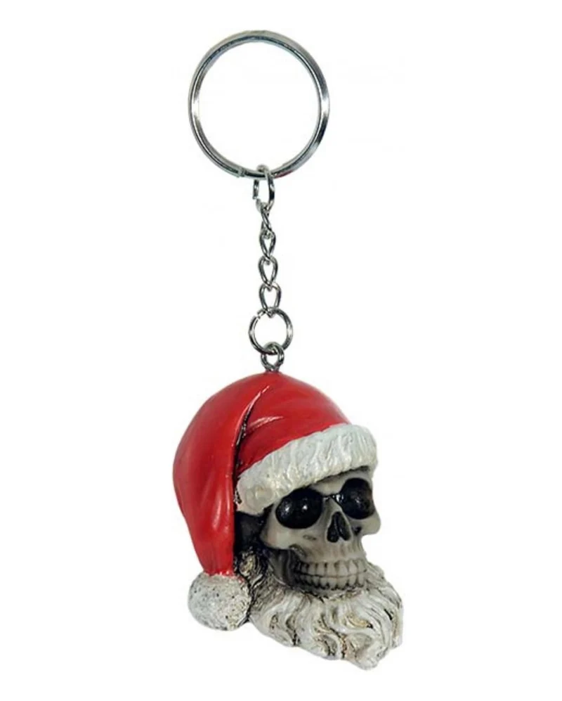 Schlüsselanhänger Totenkopf Weihnachtsmann