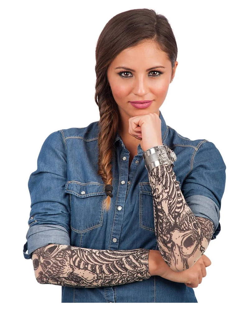 Tattoo Ärmel Skelett Print 2 St.