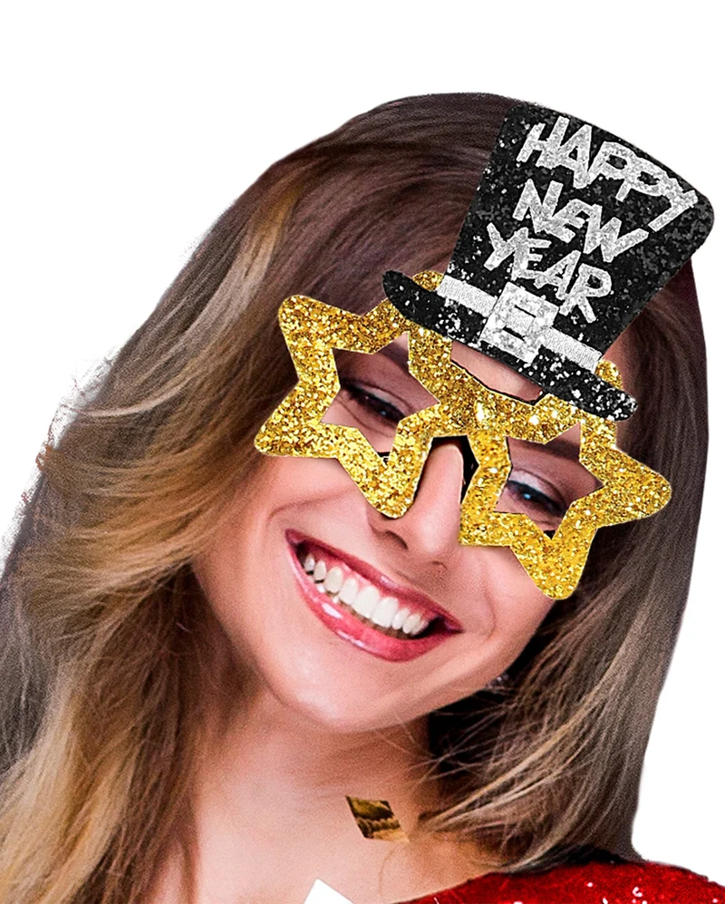 Goldene Happy New Year Brille