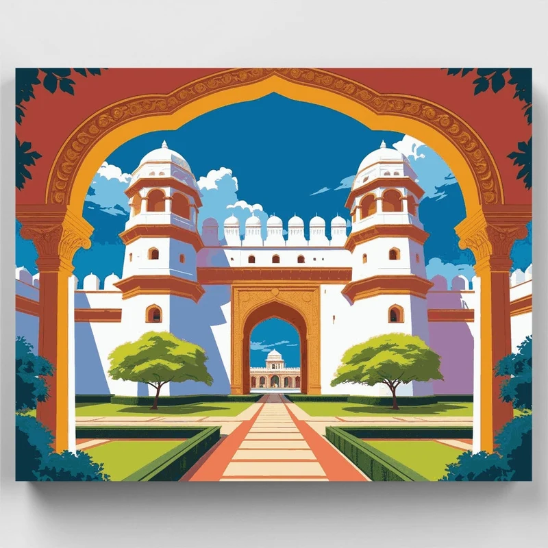 Pakistani Palace Gateway - Paint by Numbers Kit
