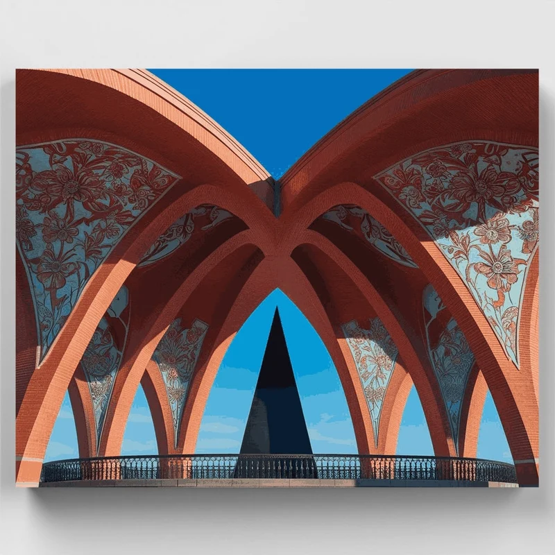Pakistan Monument Arches - Paint by Numbers Kit