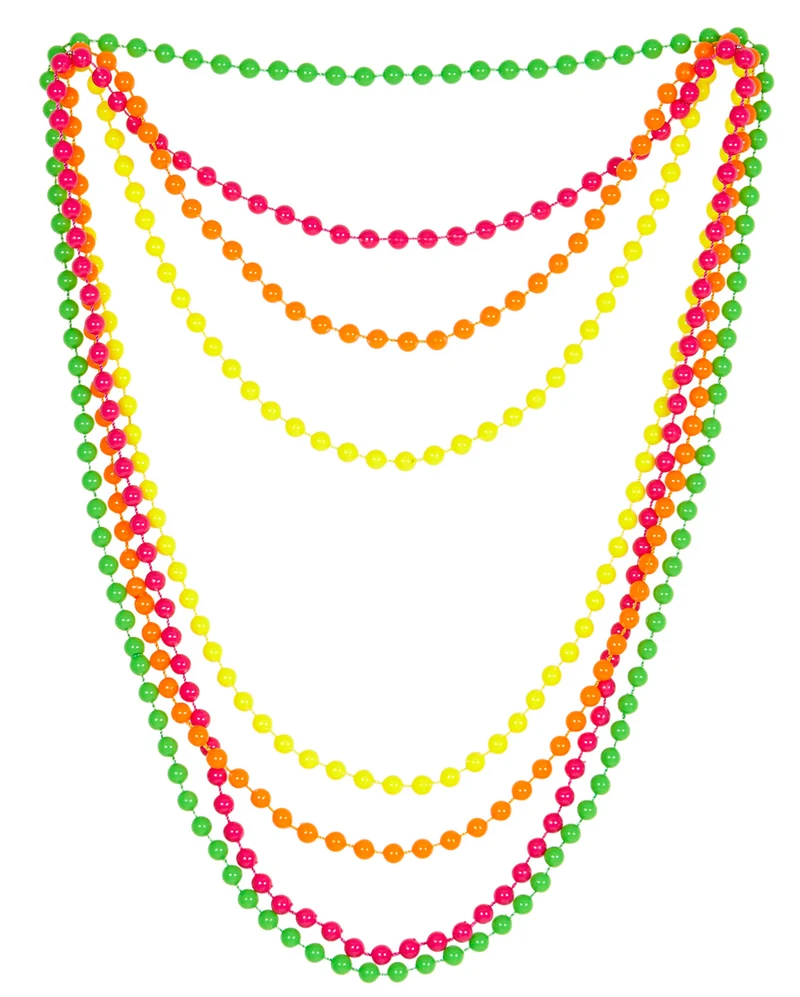 4 Neonfarbene Perlenketten