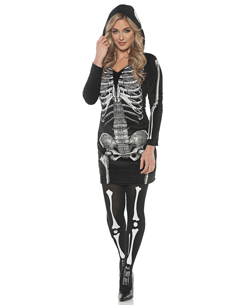 Kapuzenkleid Skelett