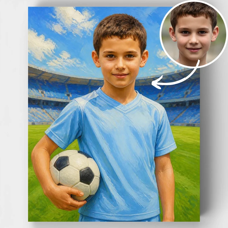 Soccer Player Boy - Custom Paint by Numbers Kit