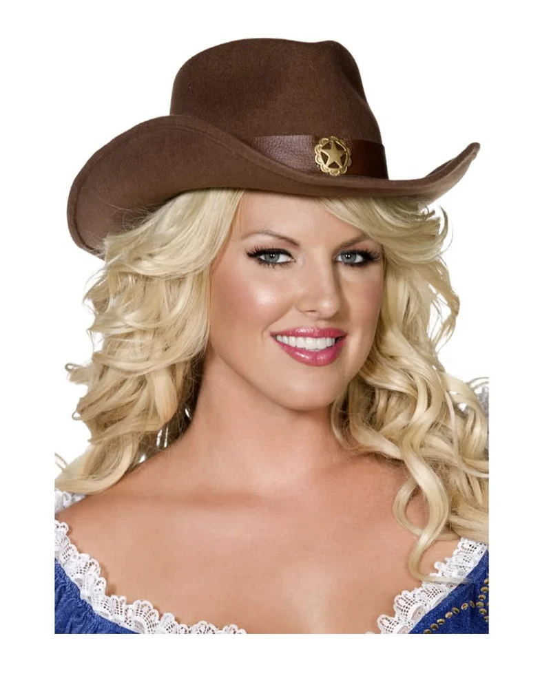 Brauner Cowboyhut aus Filz