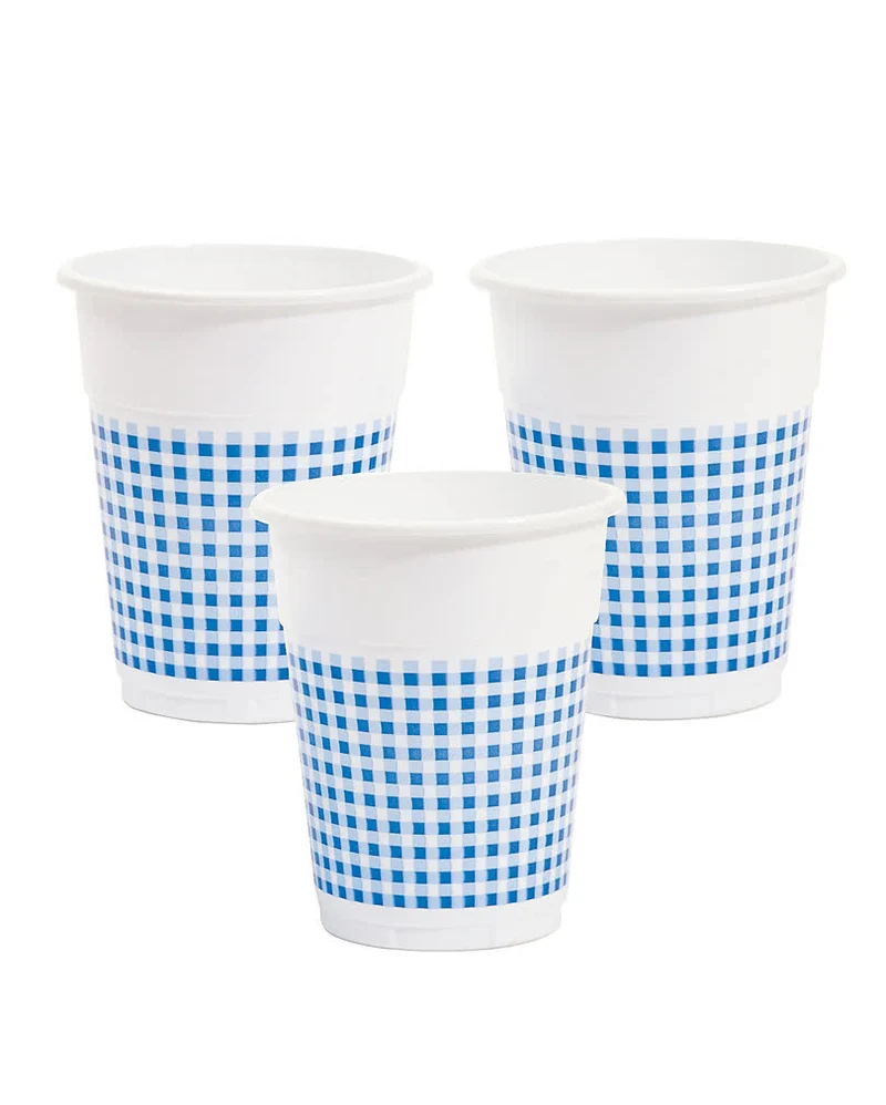 25 Trinkbecher weiß/blau 350ml