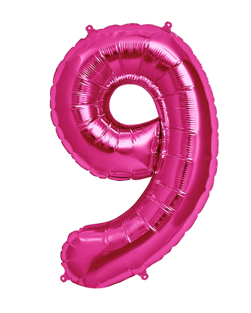 Folienballon Zahl 9 Pink