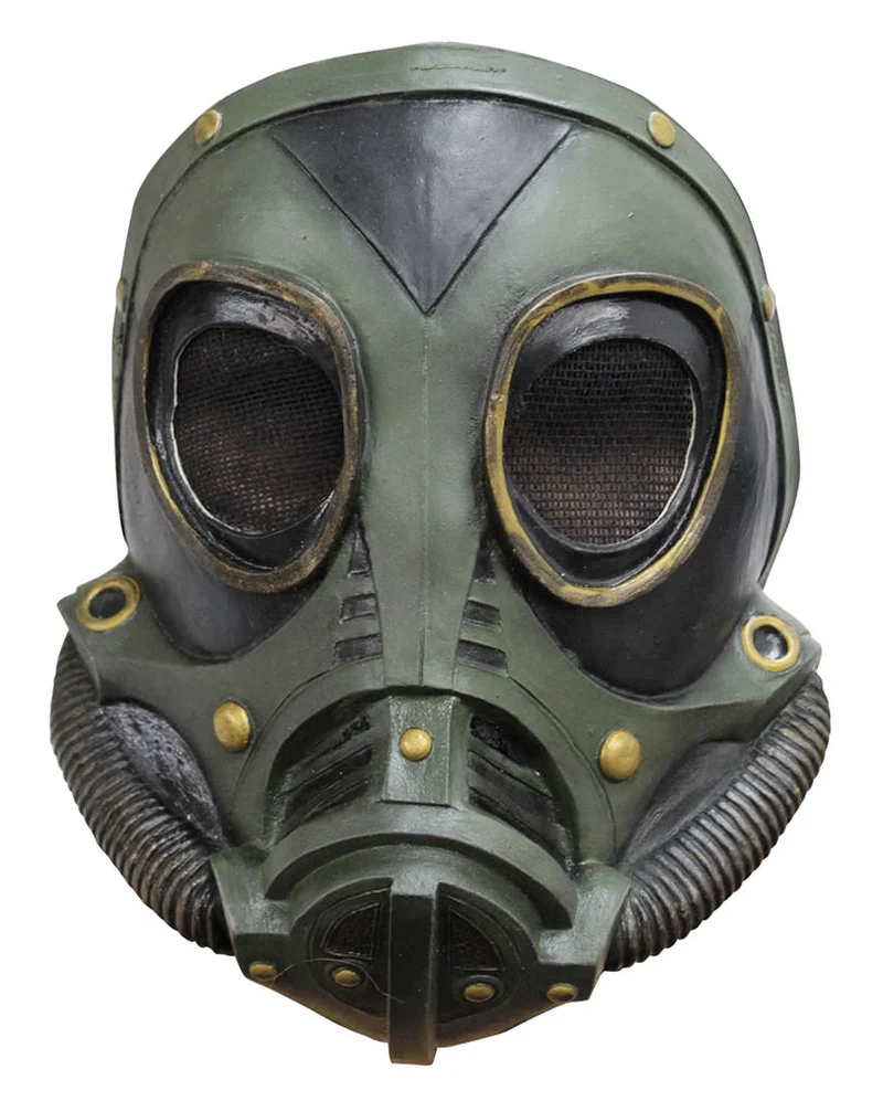 Latex Gasmaske Steampunk grün