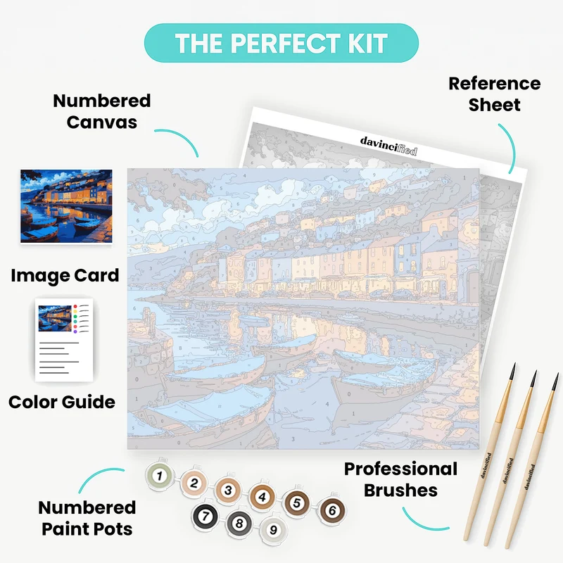 Coastal Harbor Evening - Paint by Numbers Kit