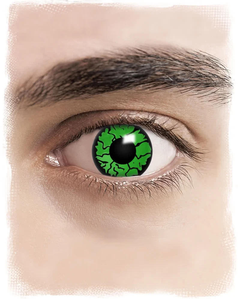 Kontaktlinsen grünes Reptil Motiv