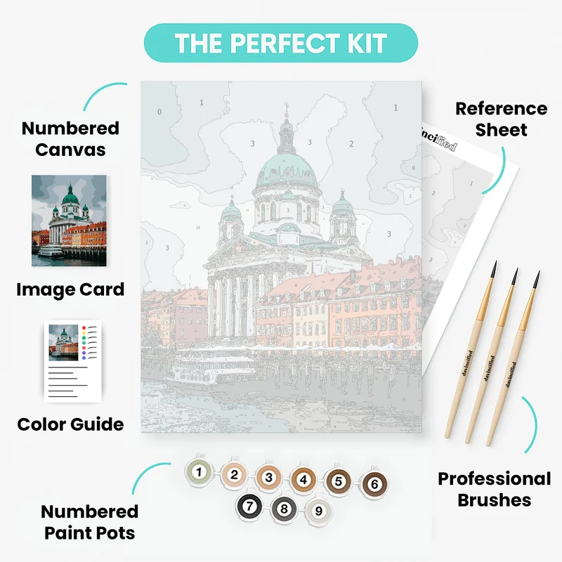 Helsinki Cathedral Waterfront - Paint by Numbers Kit