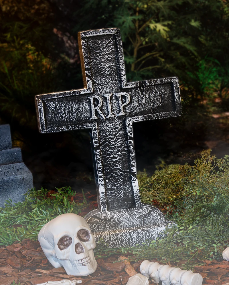 Halloween-Dekoration R.I.P. Grabsteinkreuz 58cm