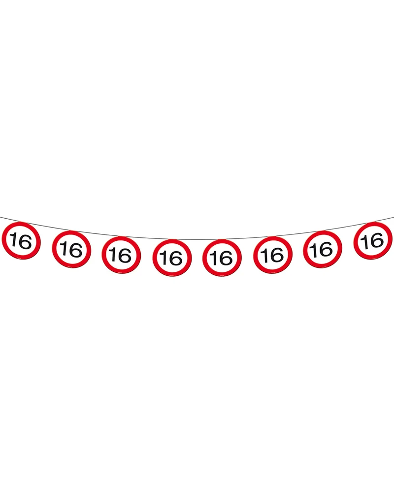 Wimpelkette Verkehrsschild 16