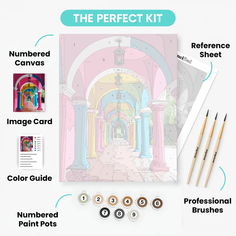 Colorful Indian Archway - Paint by Numbers Kit