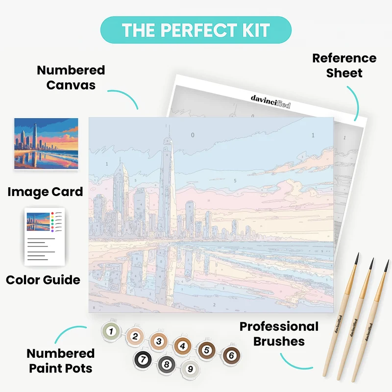Gold Coast Skyline Sunset - Paint by Numbers Kit