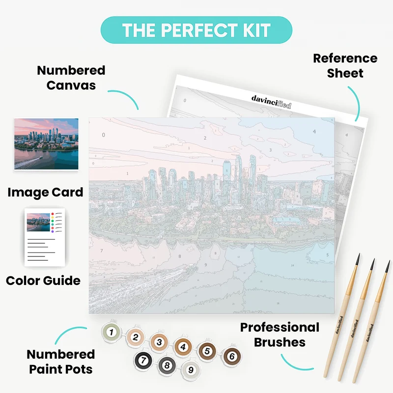 Waterfront City at Dusk - Paint by Numbers Kit