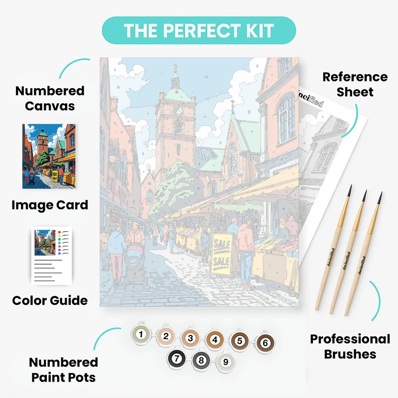 Nordic Market Square - Paint by Numbers Kit